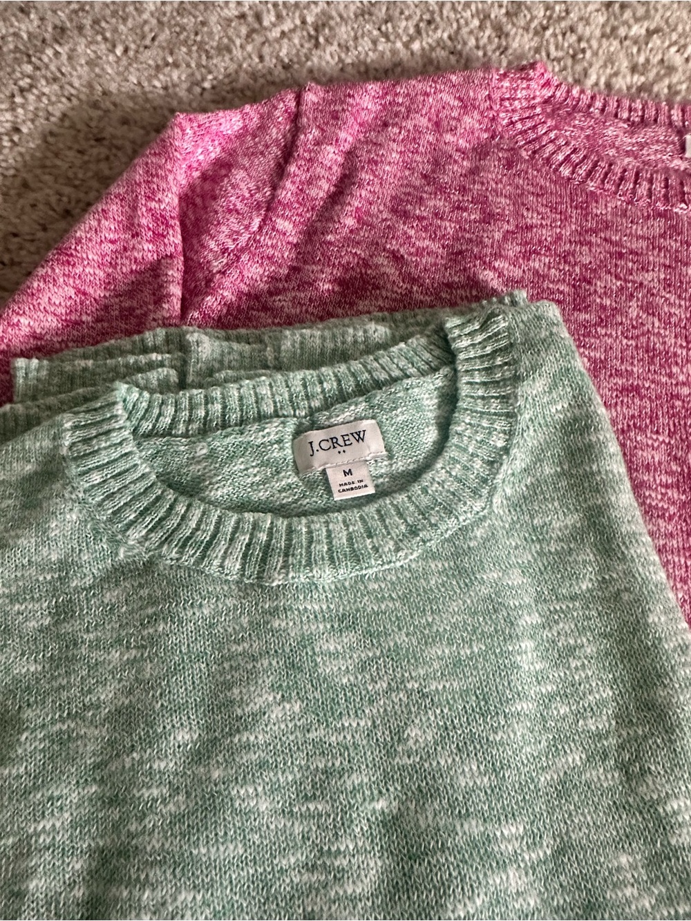 J. Crew Marled Crewneck Sweater - Pink and green - Picture 2 of 3